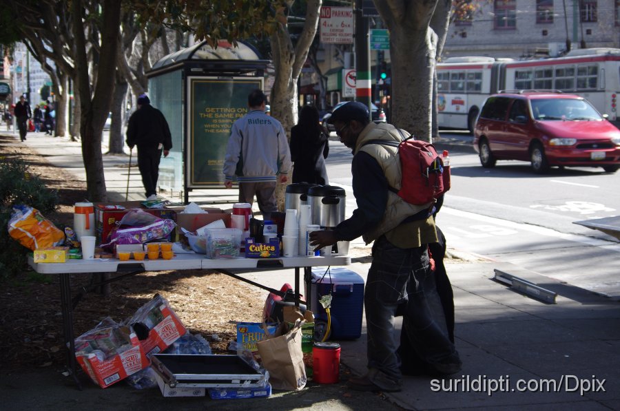 IMGP0094.JPG - Random homeless guy jacking the crew's food.. haha!! Love it!!